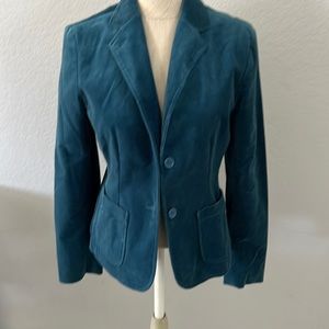 Gap velvet blazer, size 4, color turquoise blue
